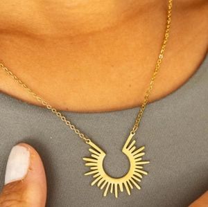 Nevaeh half spiked moon stainless steel necklace